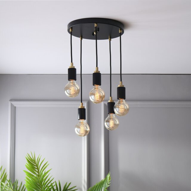 Modern 5-Light Spiral Pendant Light Industrial Mid-Century Chandelier - image 1