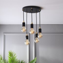 Modern 5-Light Spiral Pendant Light Industrial Mid-Century Chandelier - thumbnail 1
