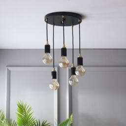 Modern 5-Light Spiral Pendant Light Industrial Mid-Century Chandelier - thumbnail 2