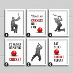 Cricket Wall Art, Choice Of 6 Prints, Boys Bedroom Decor, Teen Decor - thumbnail 3