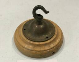 Brass Ceiling Hook Lamp Chandelier Light Wall Patras Wooden Mount Hanging Chain Antique Old - thumbnail 1