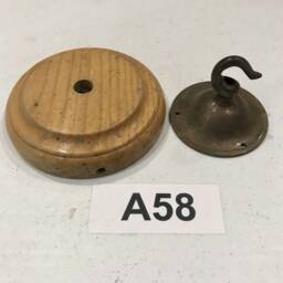 Brass Ceiling Hook Lamp Chandelier Light Wall Patras Wooden Mount Hanging Chain Antique Old - thumbnail 2