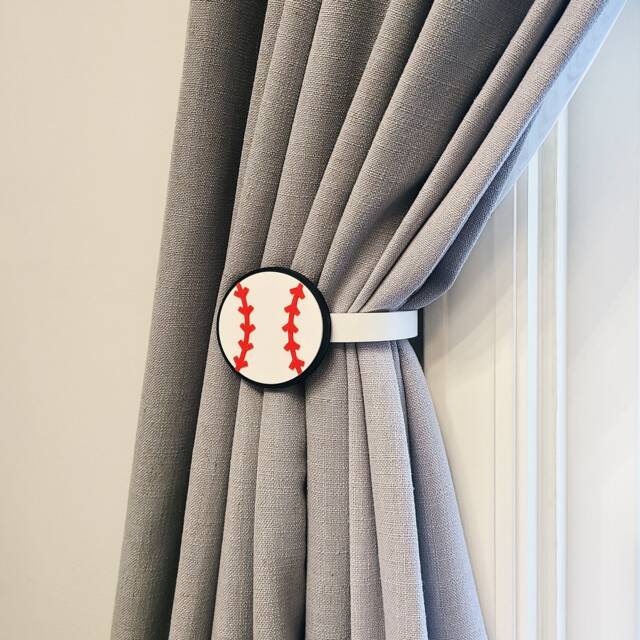 Replaceable Baseball Curtain Holdbacks/Tiebacks 3D Printed Plastic - Set Of Left & Right - image 1