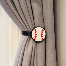 Replaceable Baseball Curtain Holdbacks/Tiebacks 3D Printed Plastic - Set Of Left & Right - thumbnail 3