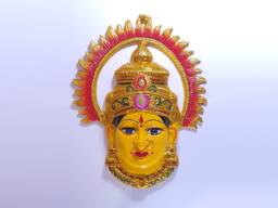 Goddess Lakshmi/Gauri - For Varalakshmi Pooja , Diwali Or Wall Hanging Face With Nose Ring, Solid Alloy - thumbnail 1