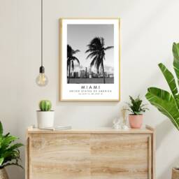 Miami Beach Print Black & White Photography - Digital Print - thumbnail 2