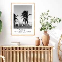 Miami Beach Print Black & White Photography - Digital Print - thumbnail 3