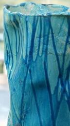 A Huge Turquoise Ceramic Vase, Lovingly Handcrafted By Nevenka Martinello. 70 cm Tall. Precious Piece, Perfect For An Elegant Home - thumbnail 4