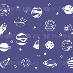 Space Wall Decals - Nursery Decals, Star Planet Kids Room Decor, Removable Stickers - thumbnail 2