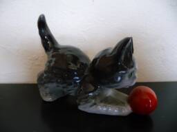 Funny Cat Figurine Made Of Porcelain - thumbnail 1
