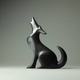 Wooden Wolf Sculpture - 15 - thumbnail 1