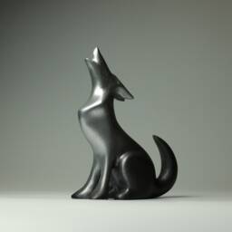 Wooden Wolf Sculpture - 15 - thumbnail 2