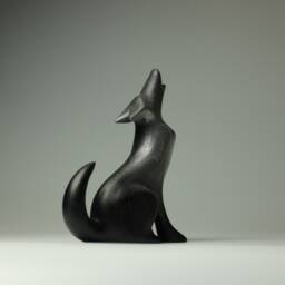 Wooden Wolf Sculpture - 15 - thumbnail 4
