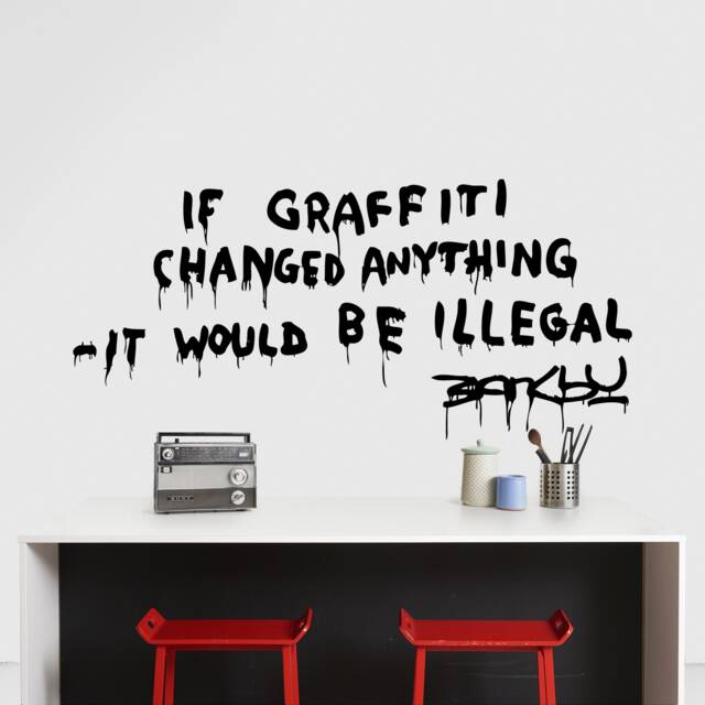 Banksy Graffiti Inspirational Motivational Wall Decal Quote Art For Home Living Room Office Decor Decorations 37x17 Inches - image 1