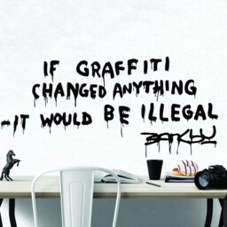 Banksy Graffiti Inspirational Motivational Wall Decal Quote Art For Home Living Room Office Decor Decorations 37x17 Inches - thumbnail 2