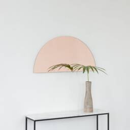 Luna??? Half-Moon Rose Gold/Peach Tinted Minimalist Frameless Mirror - Large, Xl - thumbnail 2