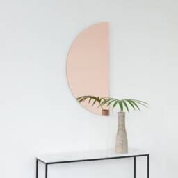 Luna??? Half-Moon Rose Gold/Peach Tinted Minimalist Frameless Mirror - Large, Xl - thumbnail 3