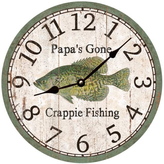 Personalized Gone Crappie Fishing Clock - image 1