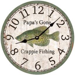 Personalized Gone Crappie Fishing Clock - thumbnail 1