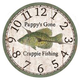 Personalized Gone Crappie Fishing Clock - thumbnail 3