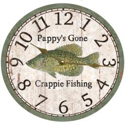 Personalized Gone Crappie Fishing Clock - thumbnail 2