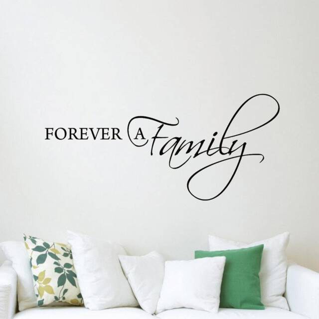 Forever A Family Wall Decal Inspirational Home Living Room Quotes Vwaq-235-715D