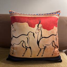 Decorative Pillow Case Animal Print Cushion Cover Modern Rustic Home Decor Antelope - thumbnail 4