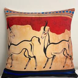 Decorative Pillow Case Animal Print Cushion Cover Modern Rustic Home Decor Antelope - thumbnail 2