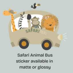 Safari Animal Bus Vinyl Sticker - Kids Room Decor - thumbnail 2