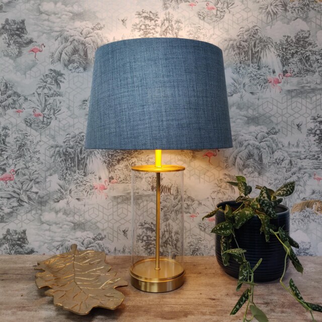 Duck Egg Blue French Drum Lampshade - Choice Of Lining - image 1