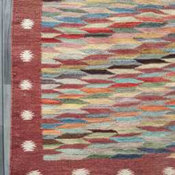 Handmade Wool Kilim Rug, Tribal Geometric Design, Multicolour Artisan Afghan Turkish Flatweave 152x103 cm - thumbnail 2