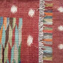 Handmade Wool Kilim Rug, Tribal Geometric Design, Multicolour Artisan Afghan Turkish Flatweave 152x103 cm - thumbnail 3