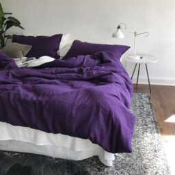 Deep Purple Linen Duvet Cover- Modern Bedding - Made To Order in The Usa