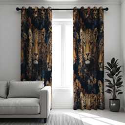 Exotic Leopard Curtains, Wild Animal Print Drapes, Safari Inspired Window Treatments, Bold Nature Decor For Living Room Or Bedroom - thumbnail 2