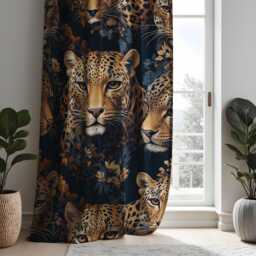 Exotic Leopard Curtains, Wild Animal Print Drapes, Safari Inspired Window Treatments, Bold Nature Decor For Living Room Or Bedroom