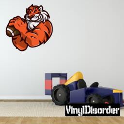 Tiger Football Wall Decal - Fabric Vinyl Removable & Reusable Footballuscolor002Et