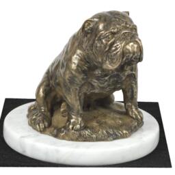Bulldog, English Dog White Marble Base Statue, Limited Edition, Artdog. Made Of Cold Cast Bronze. Perfect Gift. Limited Edition - thumbnail 3