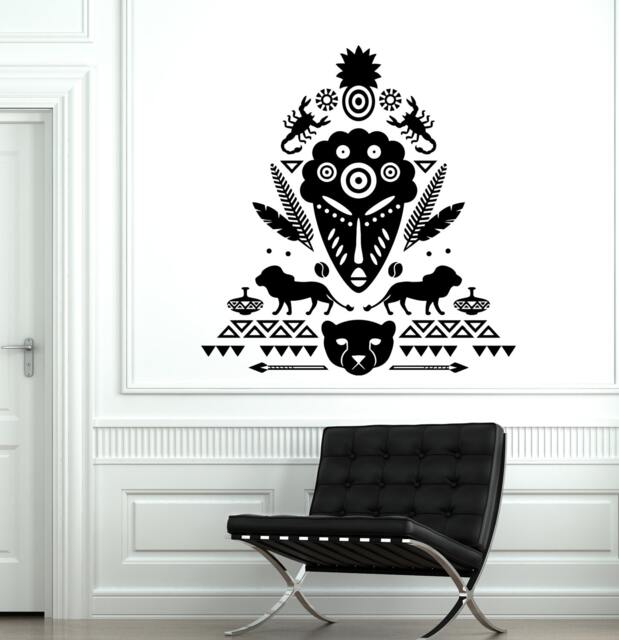 Wall Decal African Mask Symbol Scorpion Tribal Cool Mural Vinyl 1722Dz - image 1