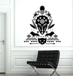 Wall Decal African Mask Symbol Scorpion Tribal Cool Mural Vinyl 1722Dz - thumbnail 1