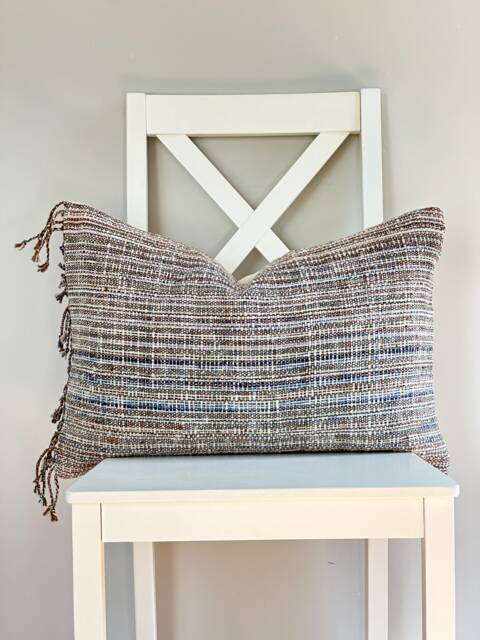 Brown Tribal Hemp Hand Woven Natural Dye Color Pillow Cover - image 1