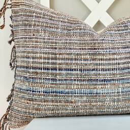 Brown Tribal Hemp Hand Woven Natural Dye Color Pillow Cover - thumbnail 2