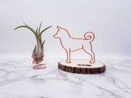 Personalized Wire Dog Sculpture, Shiba Inu Akita, Desk Decor - thumbnail 1
