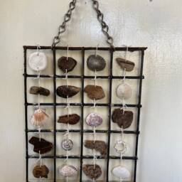 Authentic Found Lobster Cage With Shells, Driftwood, Metal Wall Decor, Rustic Home Beach Coastal Chic - thumbnail 2