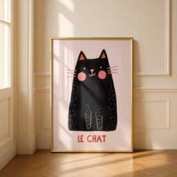Le Chat - Cat Art Print Black Gallery Wall Poster French - thumbnail 3