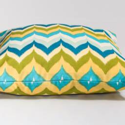 Chevron Pillow Cover, Aqua Gold Coastal Decor, Mill Creek Fabric - thumbnail 3