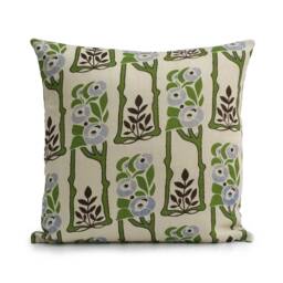"Of White/Green Designer Linen Decorative Throw Pillow Cover, Farmhouse Cushion Modern Boho Pillows, Accent Pillowcase, 12""x16" - thumbnail 1