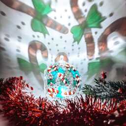Candy Cane Decoration Christmas Candle Holder, Shelf Ornament - thumbnail 4