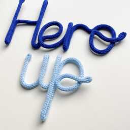 Custom Knitted Wire Sign Acrylic Yarn Wall Hanging - thumbnail 2
