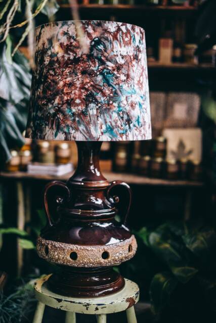Empire Ceiling Standing Handmade Batik Lampshade , Home Decor Ideas - All Sizes Morning Mist - image 1