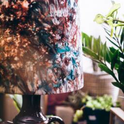 Empire Ceiling Standing Handmade Batik Lampshade , Home Decor Ideas - All Sizes Morning Mist - thumbnail 2